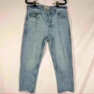 EVERLANE Womens The O-S Boyfriend Jeans Sz 28 Regular High Rise Medium Wash Cute